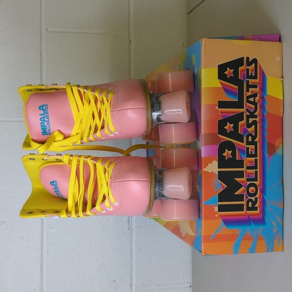 New w/box Impala rollerskates SZ 7 Womens pink yellow sidewalk groovy gift 70's - Picture 2 of 7